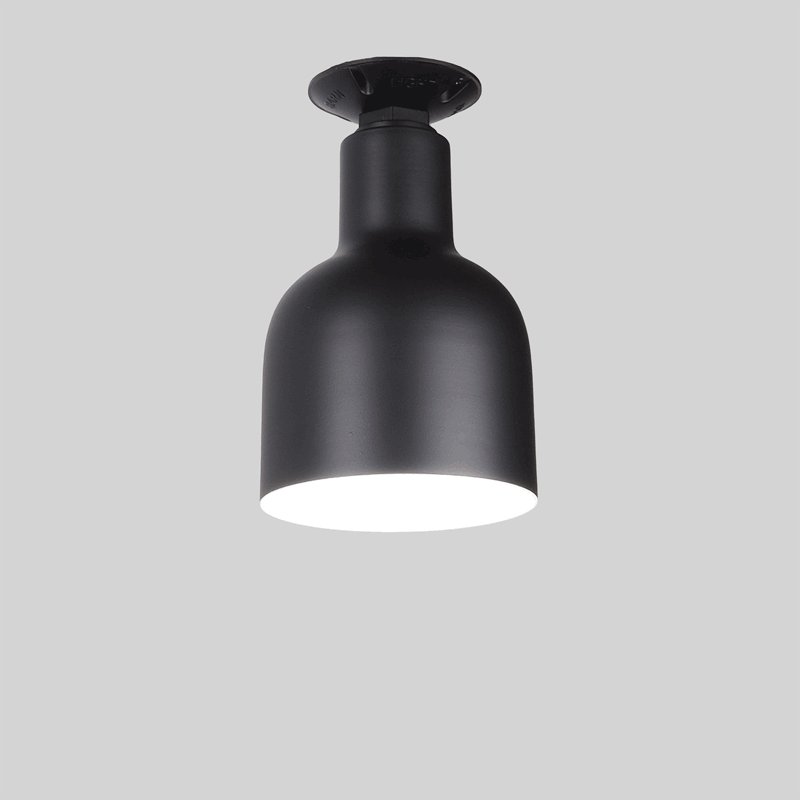 Flush Mounted Warehouse Shade in Black Ace