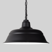 Large Black Chain Hung Pendant on Grey Background with White Internal