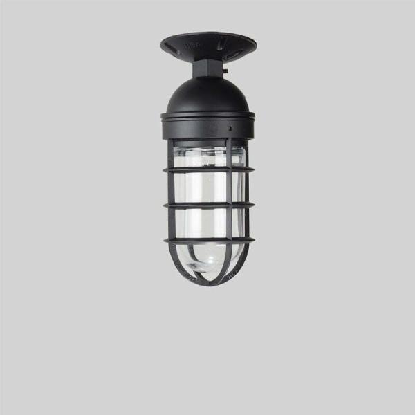 Flush Mounted Atomic Industrial Ceiling Light in Black Ace